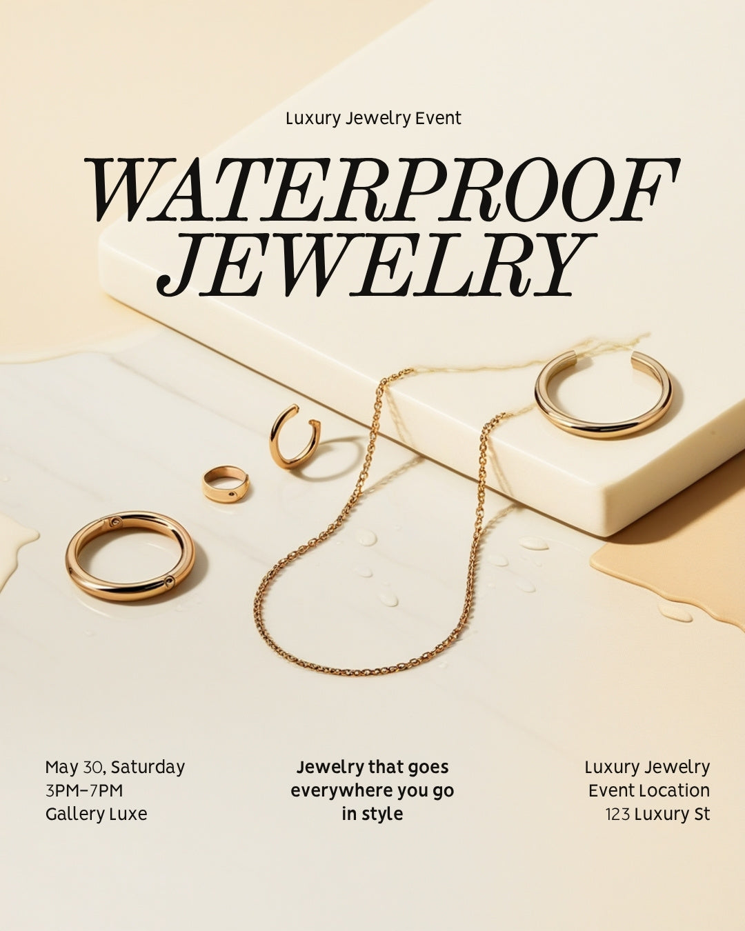 Mezyena Jewelry - Waterproof Jewelry Collection. Tarnish-free stainless steel pieces safe for everyday wear.