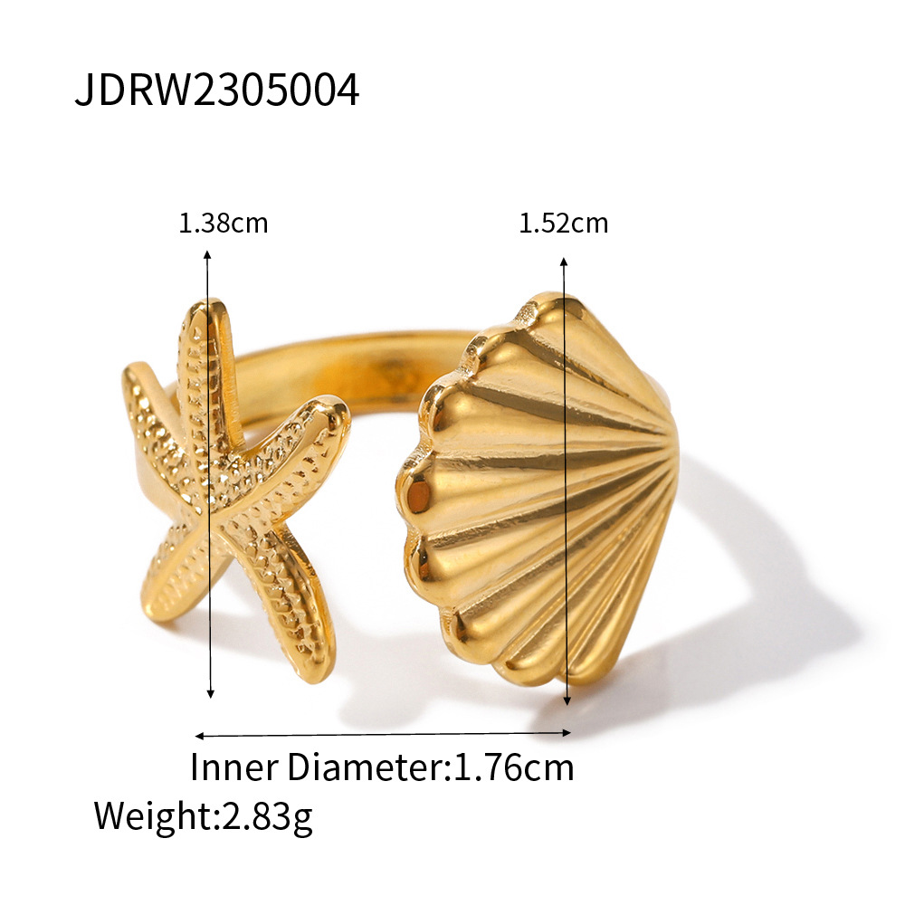 18K Gold-Plated Sculptural Stainless Steel Ring Collection