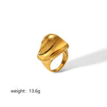18K Gold-Plated Twisted Band Ring — Stainless Steel