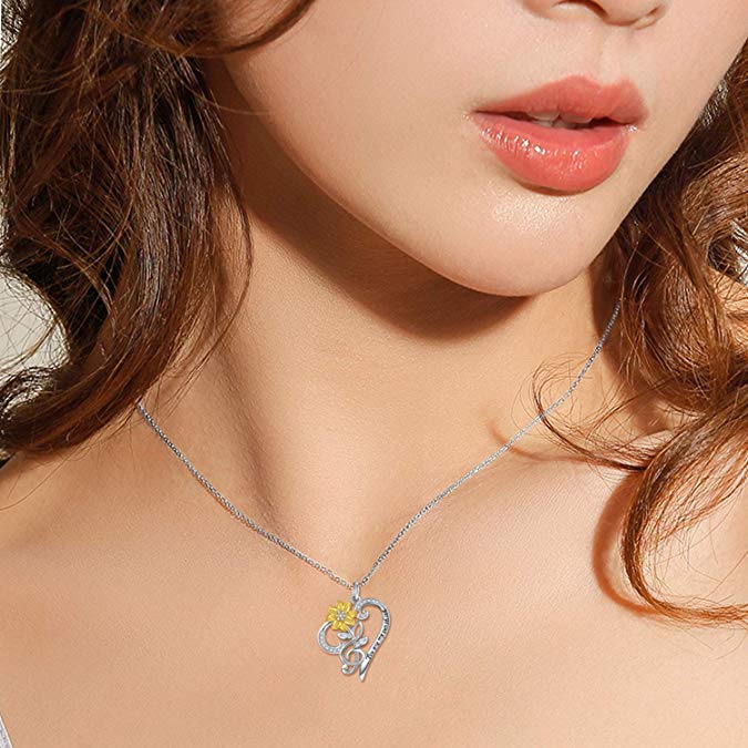 Delicate Sunflower Pendant Necklace — 925 Sterling Silver