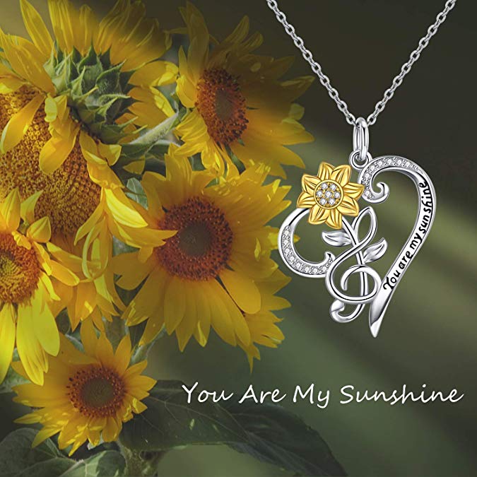 Delicate Sunflower Pendant Necklace — 925 Sterling Silver