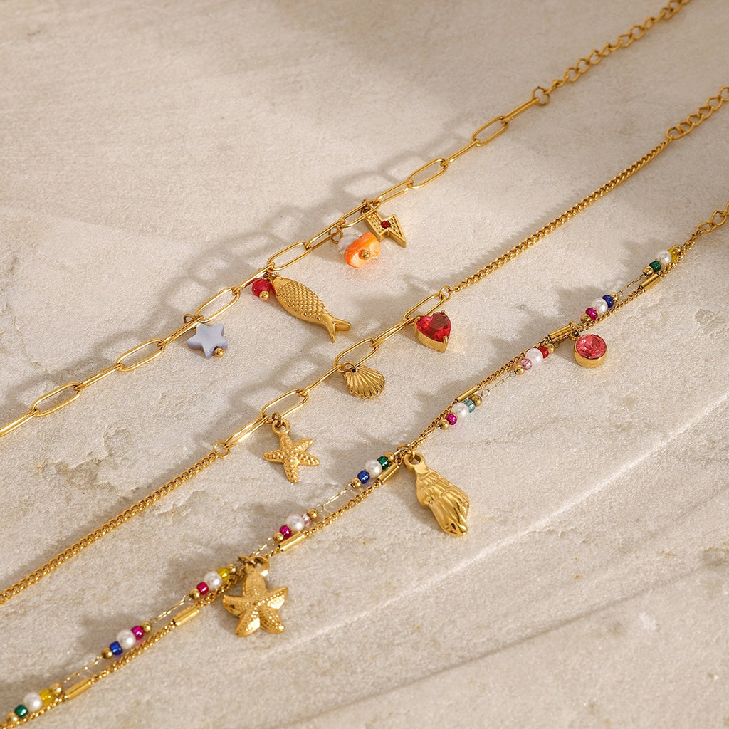 18K Gold Personalized Chain Bracelet — Stainless Steel