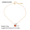 18K Gold Stainless Steel Red Agate Love Pendant Necklace