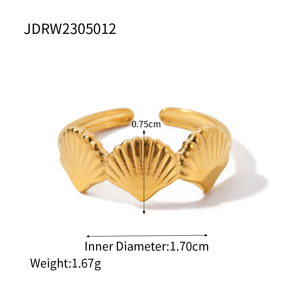 18K Gold-Plated Sculptural Stainless Steel Ring Collection