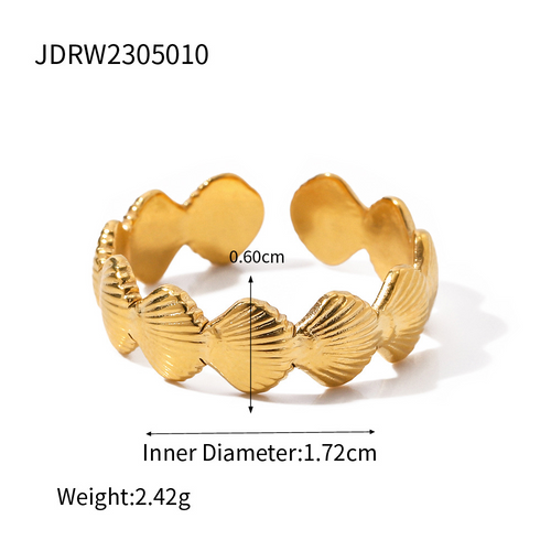 18K Gold-Plated Sculptural Stainless Steel Ring Collection
