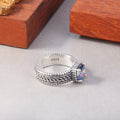 Purple Zircon Open Flower Ring — 925 Sterling Silver