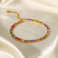 Bracelet carré zircon acier inoxydable plaqué or géométrique rétro Mezyena