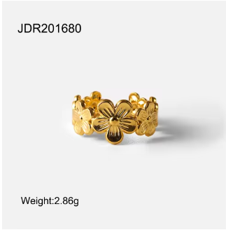 18K Gold-Plated Sculptural Stainless Steel Ring Collection