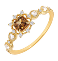 Natural Garnet Ring — 925 Sterling Silver with Gold Plating