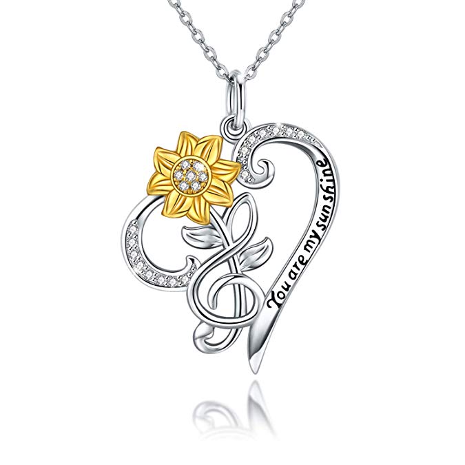 Delicate Sunflower Pendant Necklace — 925 Sterling Silver