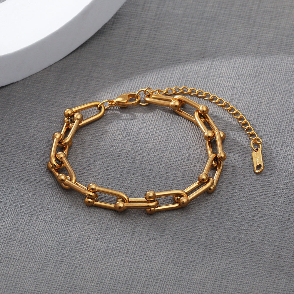 18K Gold-Plated Stainless Steel Chain Bracelet