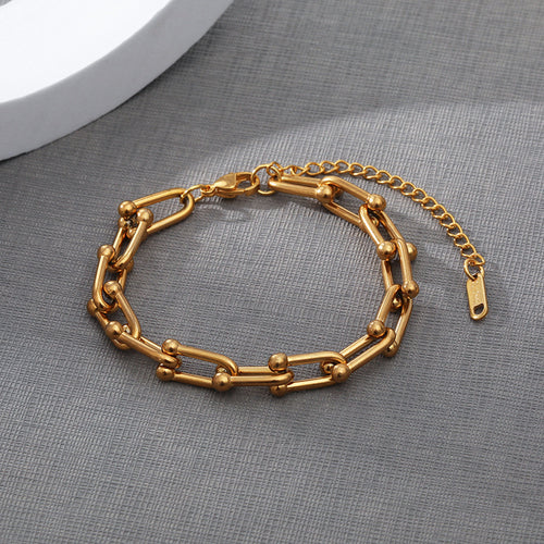 18K Gold-Plated Stainless Steel Chain Bracelet