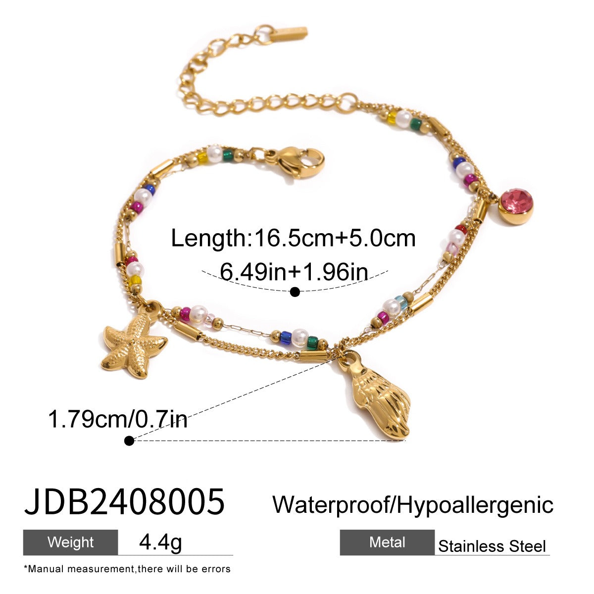 18K Gold Personalized Chain Bracelet — Stainless Steel