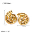 Textured Twisted Hoop Earrings — 18K Gold Stainless Steel
