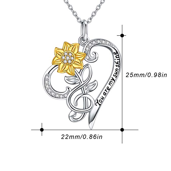 Delicate Sunflower Pendant Necklace — 925 Sterling Silver