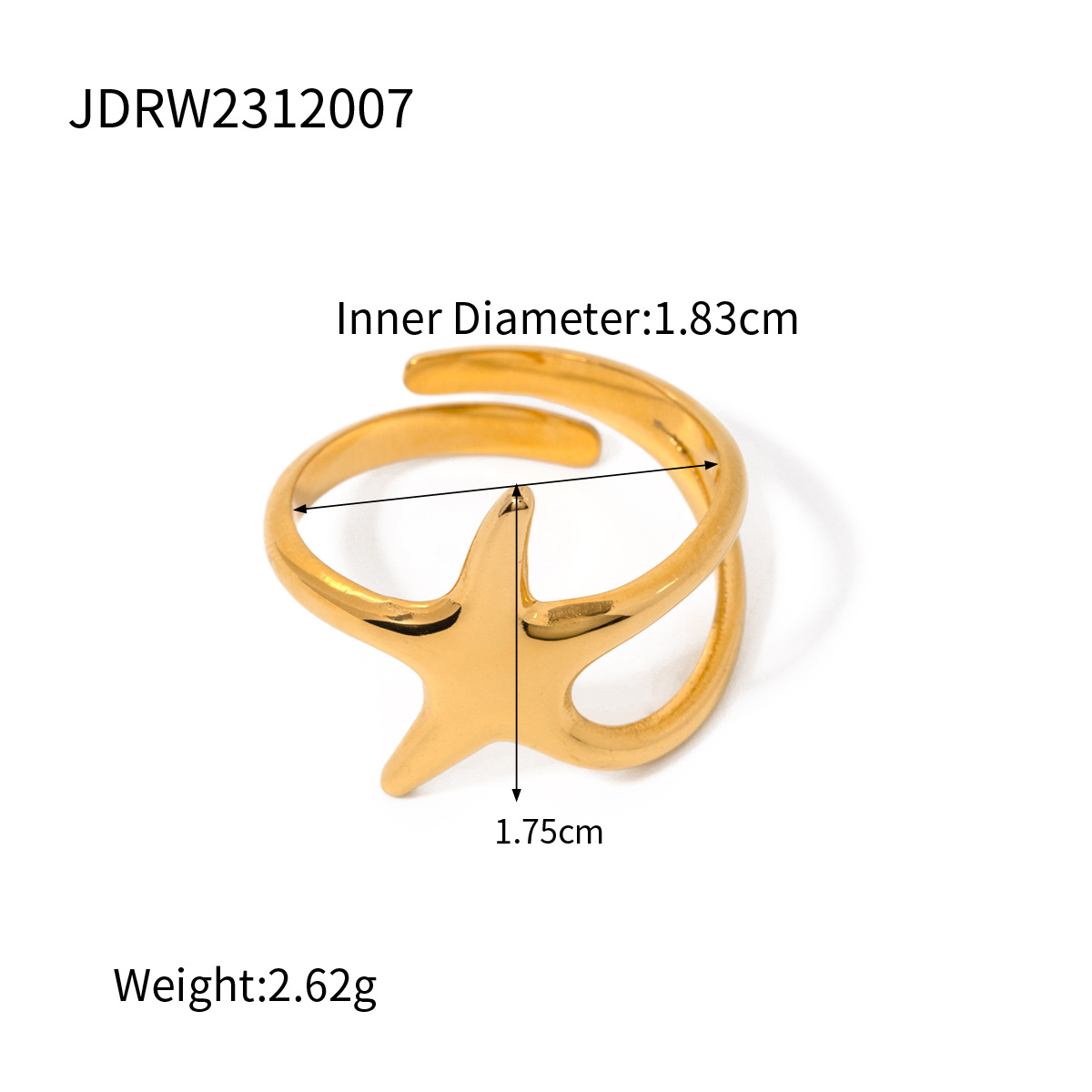 18K Gold-Plated Sculptural Stainless Steel Ring Collection
