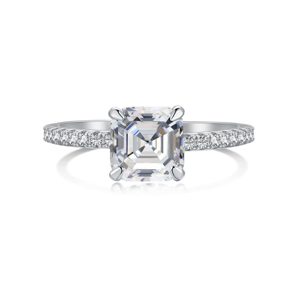 High Carbon Diamond Sterling Silver Ring