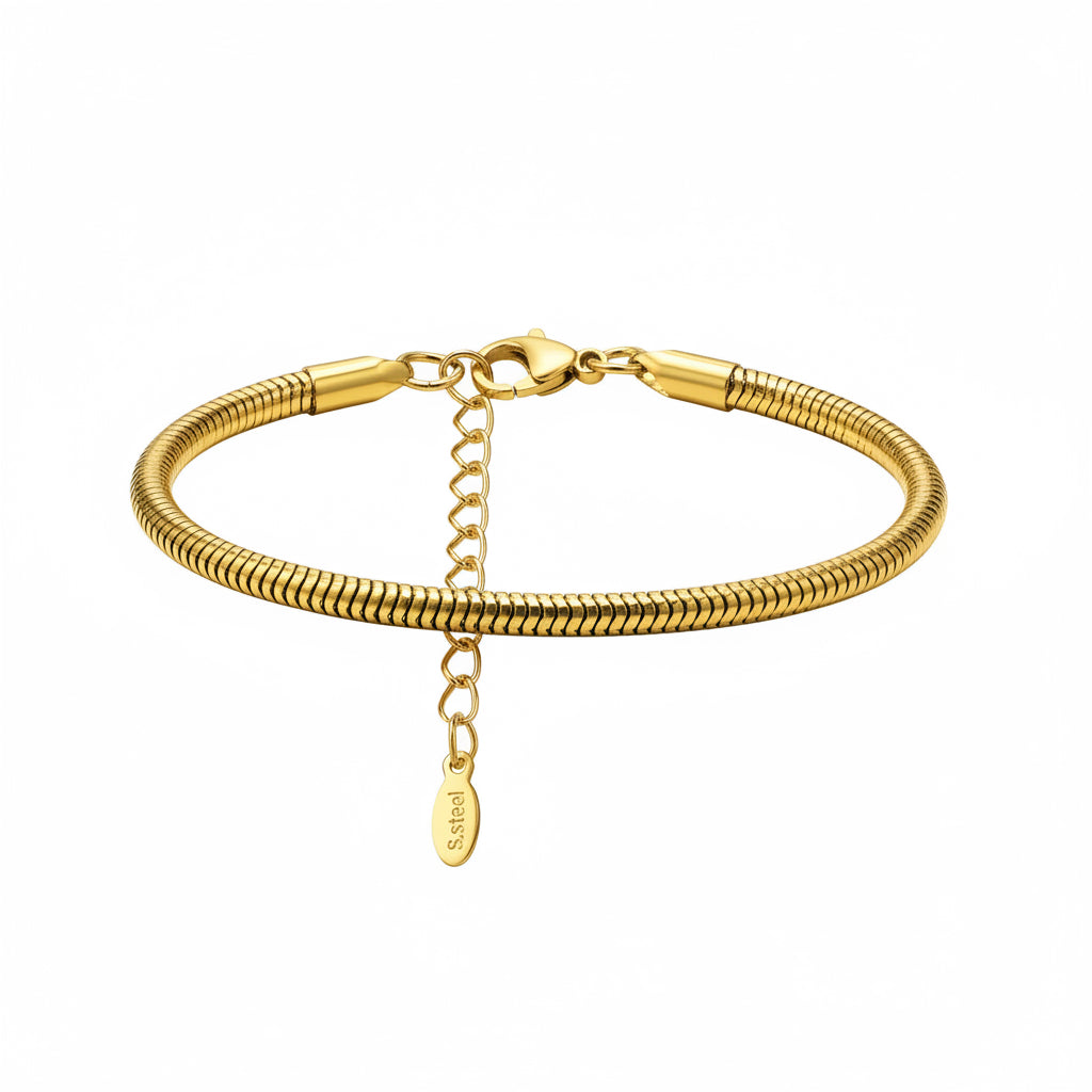 18K Gold Blade Chain Bracelet — Stainless Steel