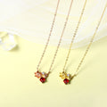 Cherry Blossom Garnet Pendant Necklace — 925 Sterling Silver