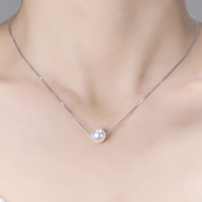Natural Freshwater Pearl Necklace with S925 Silver Pendant
