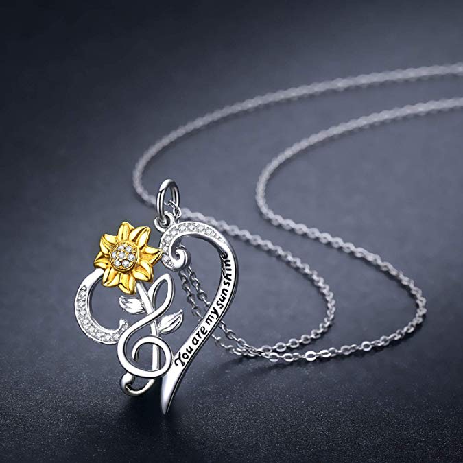 Delicate Sunflower Pendant Necklace — 925 Sterling Silver