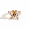 Zircon Butterfly Ring — 18K Gold-Plated Stainless Steel