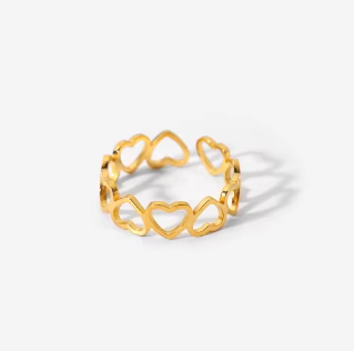 18K Gold-Plated Sculptural Stainless Steel Ring Collection