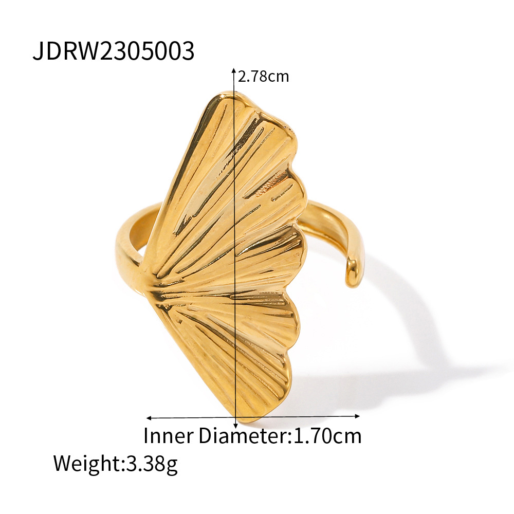 18K Gold-Plated Sculptural Stainless Steel Ring Collection