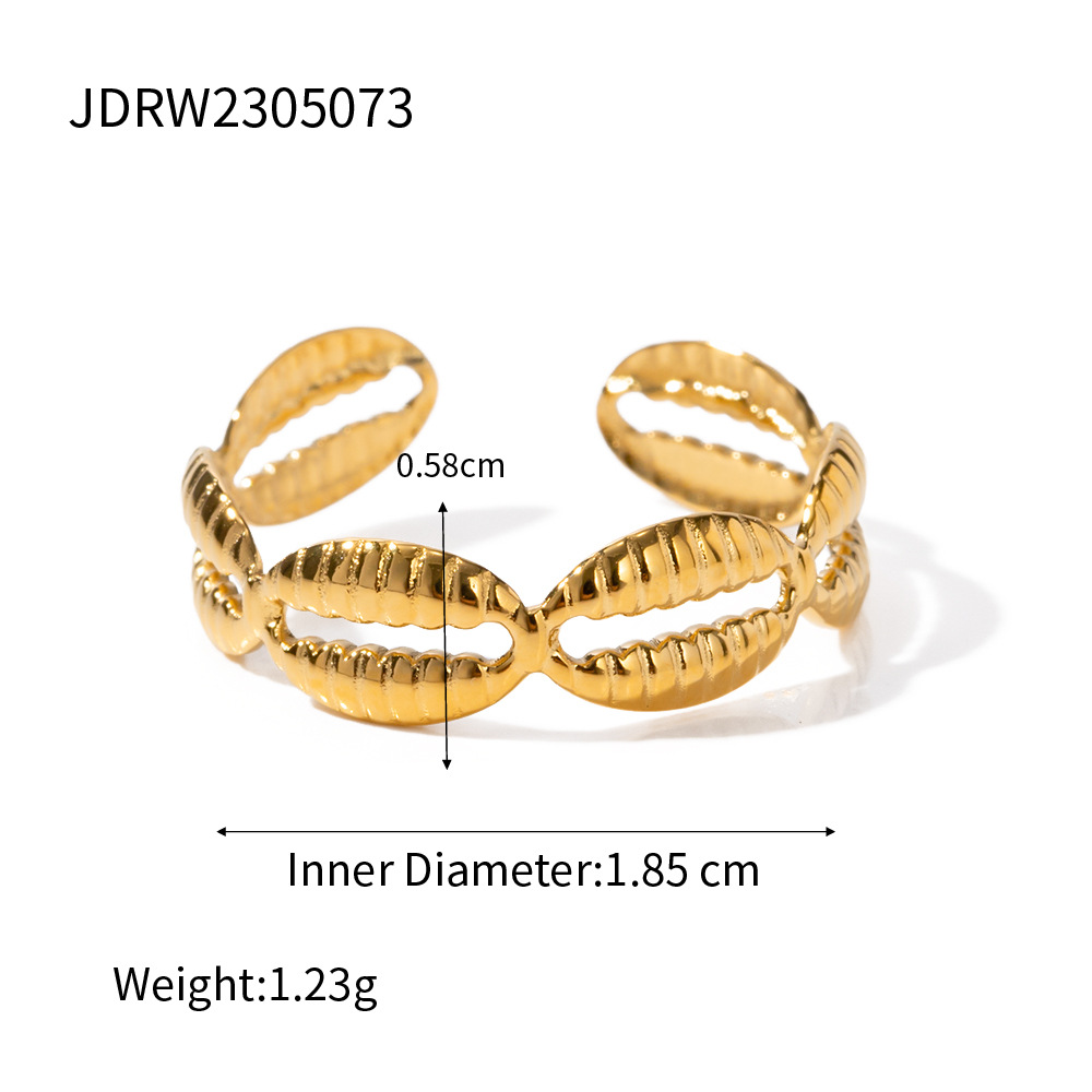 18K Gold-Plated Sculptural Stainless Steel Ring Collection