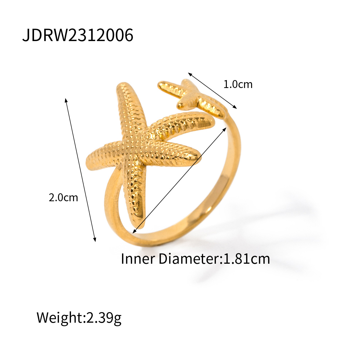 18K Gold-Plated Sculptural Stainless Steel Ring Collection