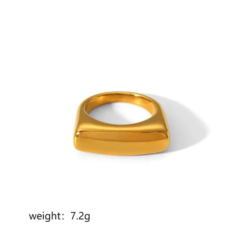 18K Gold-Plated Twisted Band Ring — Stainless Steel