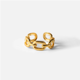 18K Gold-Plated Sculptural Stainless Steel Ring Collection