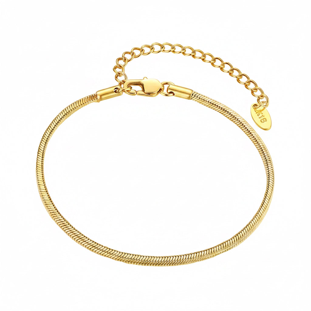 18K Gold Blade Chain Bracelet — Stainless Steel