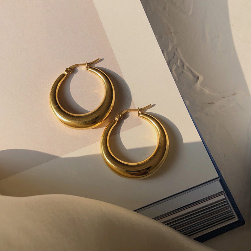925 Sterling Silver Water Drop Oval Earrings Trendy