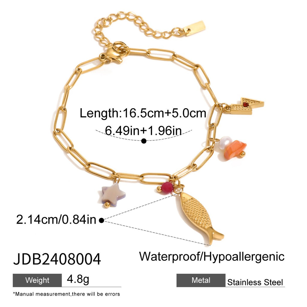 18K Gold Personalized Chain Bracelet — Stainless Steel